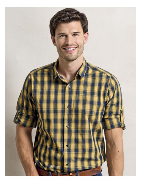 PRE-PR250-Mens Mulligan Check Cotton Long Sleeve Shirt 2